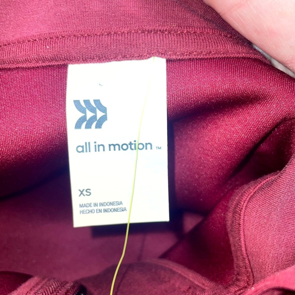 All in Motion Airy Sleek Sweatshirt Women's XS Maroon Stretch Comfort Half Zip - Picture 5 of 11